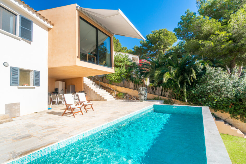 Modern architect's villa with pool in Costa de la Calma, Mallorca southwest