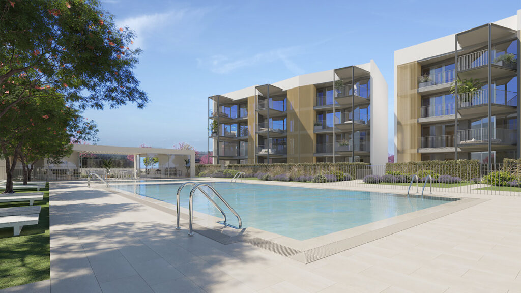 Exclusive new-build apartments with communal pool, close to the beach in Palmanova