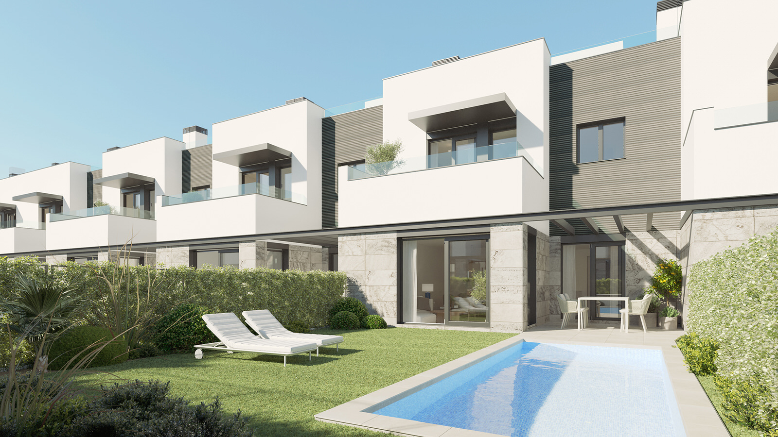 Neubaureihenhäuser mit privatem Pool in Strandnähe an der Playa de Palma, Ref. 7091 (8)