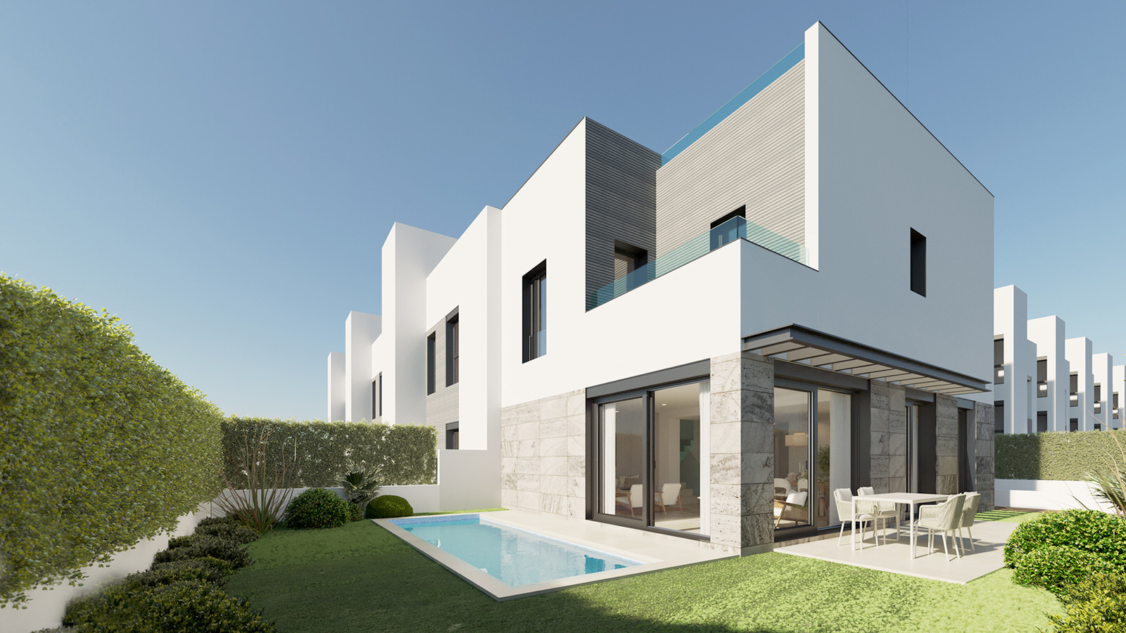 Neubaureihenhäuser mit privatem Pool in Strandnähe an der Playa de Palma, Ref. 7091 (17)