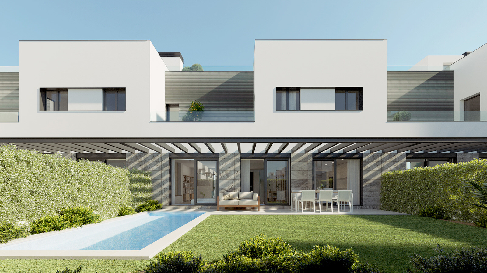 Neubaureihenhäuser mit privatem Pool in Strandnähe an der Playa de Palma, Ref. 7091 (15)
