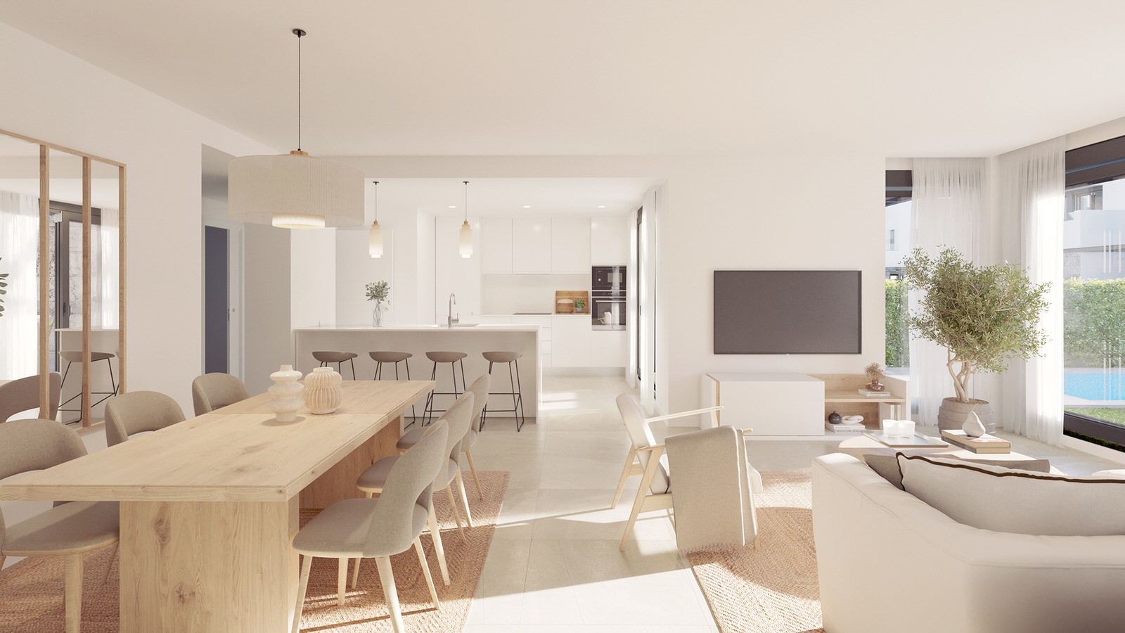 Neubaureihenhäuser mit privatem Pool in Strandnähe an der Playa de Palma, Ref. 7091 (1)